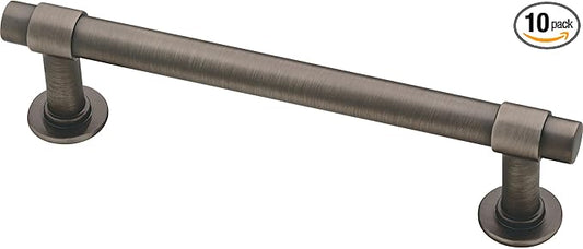 Franklin Brass Francisco (10-Pack) Cabinet Handles 4" Hole Center Vintage Pulls | Heirloom Silver Hardware Kitchen Door, Drawers, Dressers, Furniture P29617K-904-B