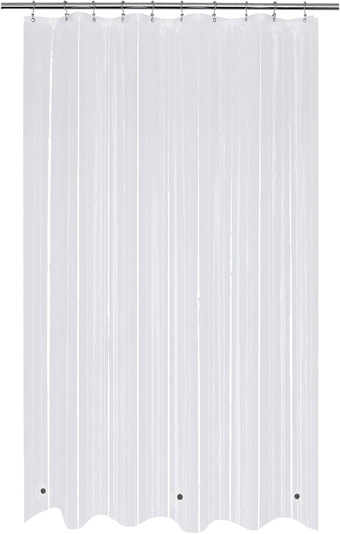 54x72 Stall Size Shower Curtain Liner Clear | 3 Bottom Magnets,10 Rustproof Grommets,Water Proof Heavy Duty PEVA,54W x 72H for Small Bathroom or Shower Stall