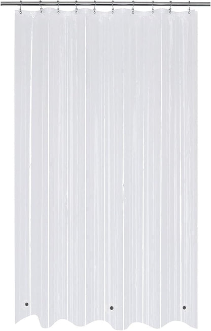54x72 Stall Size Shower Curtain Liner Clear | 3 Bottom Magnets,10 Rustproof Grommets,Water Proof Heavy Duty PEVA,54W x 72H for Small Bathroom or Shower Stall