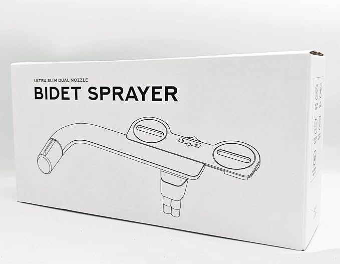Bidet Attachment for Existing Toilet Seats, Ultra-Slim, Non Electric, Dual Nozzle, Rear & Feminine Wash, Fresh Cold Water Sprayer, Badays Bedets Bedits Badette Bidgets, Silver