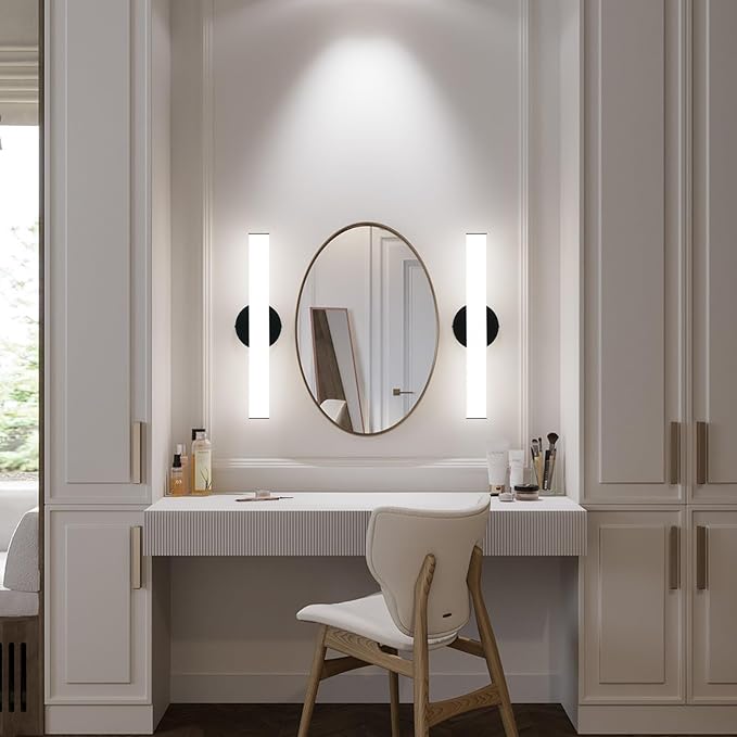 OOWOLF Bathroom Vanity Light, Adjustable Brightness 12W 17.3inch Bathroom Light Fixtures,1200LM Led Vanity Bar, 5000K Natural White, Wall Lamp for Mirror Kitchen Living Room Hallway Cabinet Porch