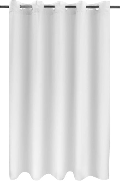 River Dream Extra Long No Hook Shower Curtain TPU Lining, White, 71x86 | No Required Liner, Hotel Fabric Shower Curtain for Bathroom, Bottom Magnets & Waterproof, 71W x 86H(84H)