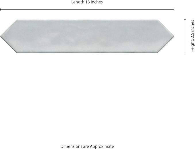 M S International Renzo Sky Glossy Ceramic Picket Wall Tile for Bathroom, Kitchen Backsplash, Accent, and Shower - Sample