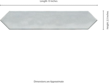 M S International Renzo Sky Glossy Ceramic Picket Wall Tile for Bathroom, Kitchen Backsplash, Accent, and Shower - Sample