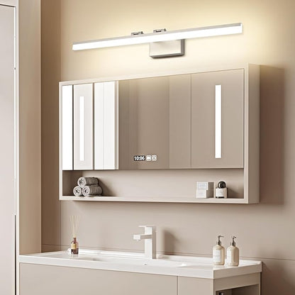 SOLFART 39.4 Inch 5 Color Temperature Dimmable Brushed Nickel Bathroom Light Fixture Vanity Light Over Mirror Modern Bathroom Lights Over Mirror 5CCT