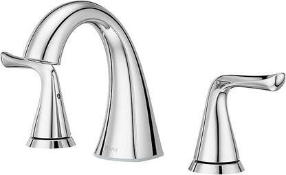Pfister Willa Bathroom Sink Faucet, 8-Inch Widespread, 2-Handle, 3-Hole, NSF Certified, Polished Chrome Finish, LF049MALCC