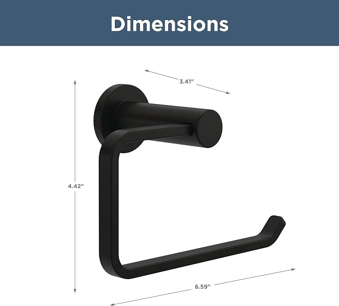 Franklin Brass Kildare (1-Pack) Toilet Paper Holder, Euro Single Post Tissue Roll Wall Mount TP Storage, Matte Black Bathroom Decor, Accessories KLD50-MB