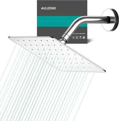Square Rain Shower Head, High Flow Stainless Steel,Work with any decorative style，All Metal Rainfall Shower Head (Chrome, 6)