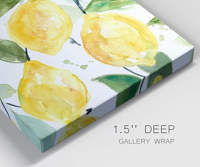 Renditions Gallery Canvas Nature Wall Art Paintings for Wall Decorations Yellow Lemons Branch Modern Abstract Wall Hanging Artwork Prints for Bedroom Living Room Office Kitchen - 8"x12" LT02