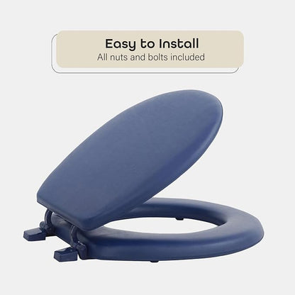 Soft Standard Vinyl Toilet Seat, Navy, 17 in | Toilet-Seat Construction: Contoured Seat Profile and Durable Finish Create a Polished Fixture Update.