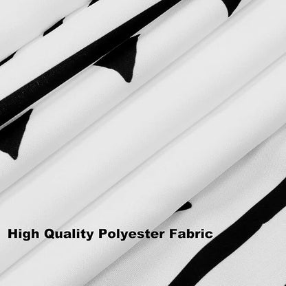 Uphome Extra Long Fabric Shower Curtain for Bathroom, Black and White Boho Shower Curtain Set Chic Triangle Geometric Tassel Cloth Bath Curtains, Waterproof Machine Washable for Modern Bathtub 72x84