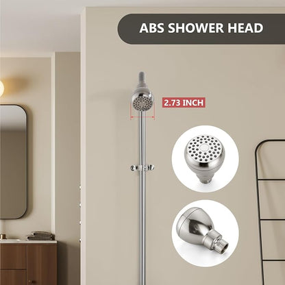 Tub Shower Conversion Kit with Riser and Shower Head, Brushed Nickel | 70-Inch SUS304 Shower Riser, 360° Swivel Head, Diverter Tub Spout, Wall Mount
