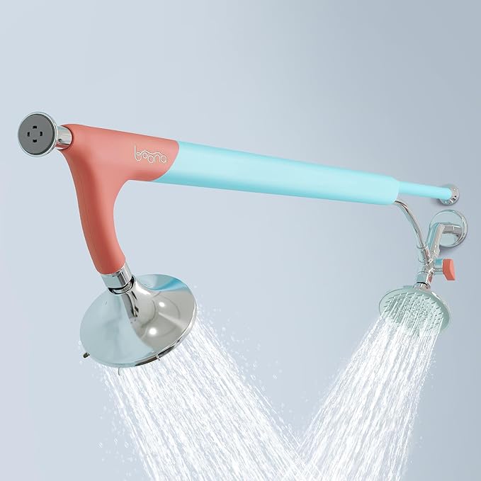 BOONA Original Tandem Shower as Seen on Shark Tank | Dual Shower Head for Couples | Max Water Pressure for Two | Easy Install (Retro Miami, Two Showerheads)