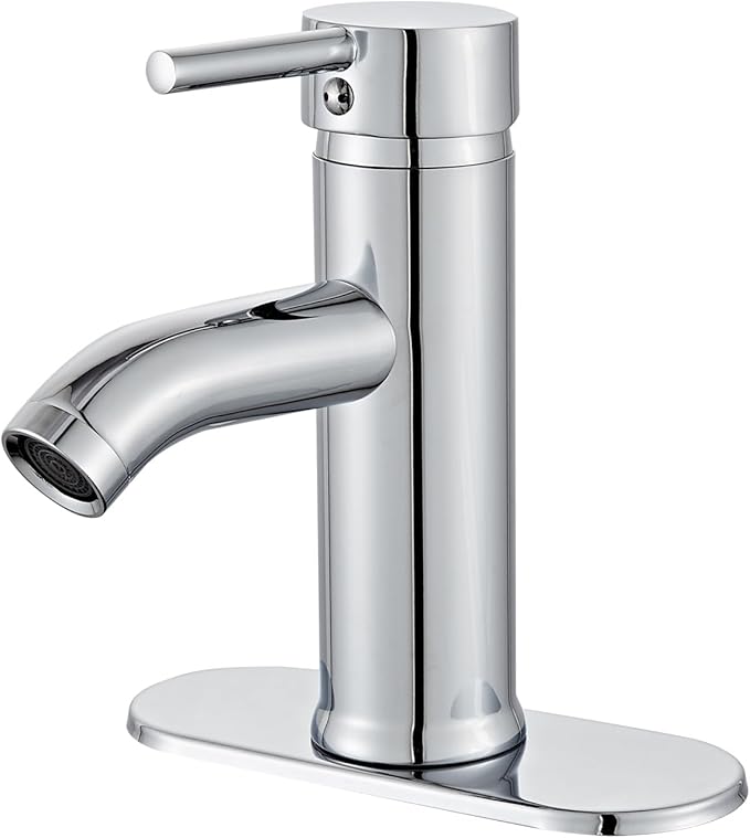 Chrome Bathroom Sink Vanity Faucet Single Handle Modern RV Faucet Deck Mount 1 Hole or 3 Holes