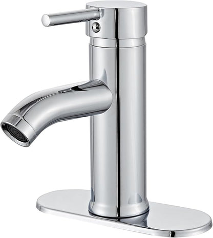 Chrome Bathroom Sink Vanity Faucet Single Handle Modern RV Faucet Deck Mount 1 Hole or 3 Holes