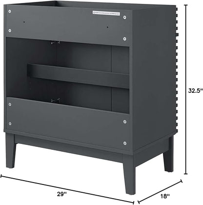 Modway Render 30" Bathroom Vanity in Gray - Sink Basin Not Included