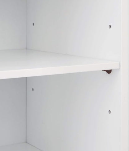 Teamson Home Tyler Wooden Storage Floor Cabinet, White and Walnut | Freestanding cabinet, Adjustable shelves