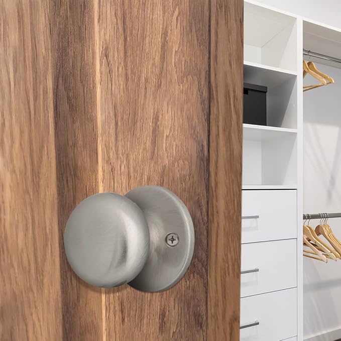 Design House 753293 Cambridge Dummy Door Knob, Satin Nickel