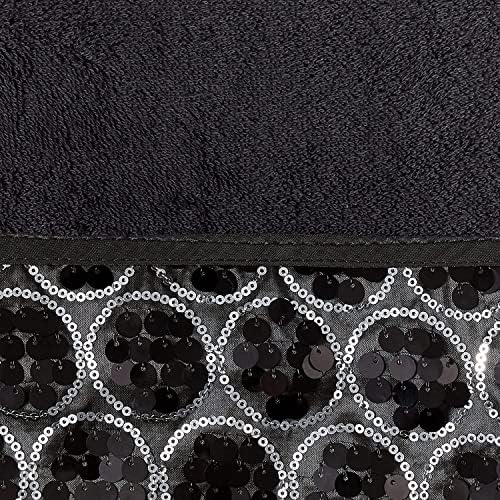 Zahari Home Sinatra Modern Bathroom Towel Set 3 Piece Towel Bath Towel, Hand Towel and Wash Towel Luxury Contemporary Decor Bling Black Bath Towel Sets Soft, Plush and Highly Absorbent