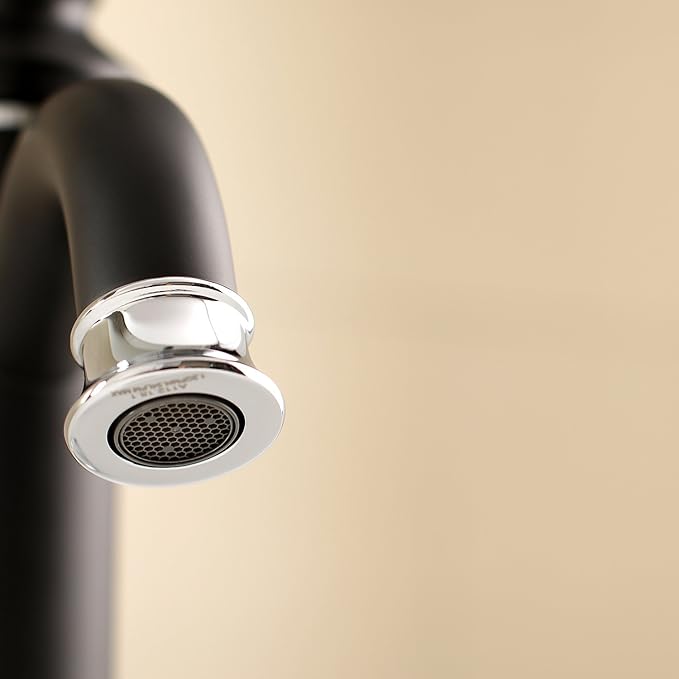 Fauceture LS5417RL Royale Single-Handle Bathroom Faucet with Push Pop-Up, Matte Black/Polished Chrome
