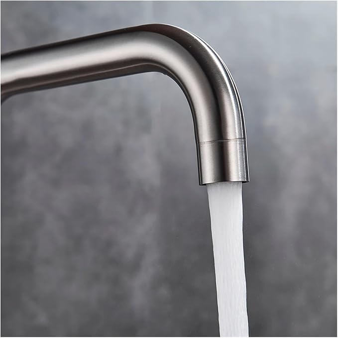 Stainless Steel Black Kitchen Faucet 360° Swivel Deck Mount Mixer Tap Hot & Cold Water Modern Bathroom Vanity Crane for Stylish Sink Upgrade，Chrome a