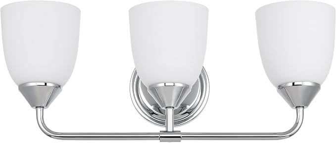 Chrome 3-Light Traditional Bathroom Vanity Light Fixtures Over Mirror, Modern Vanity Lights for Living Room, Standard E26 Base, Chrome