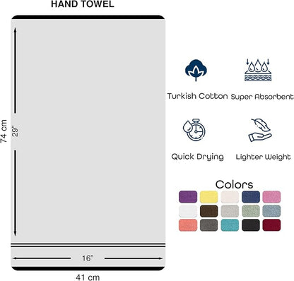 Hawmam Linen Sea Salt Cream Hand Towels 4 Pack Turkish Cotton Premium Quality Soft and Absorbent Small Towels for Bathroom