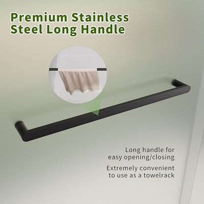 44-48" W x 72" H Double Sliding Shower Door with Frosted Glass, Matte Black | Semi-Frameless Bypass Shower Doors for Walk-in Shower, 6mm Frosted SGCC Tempered Glass Nano Coating, Reversible Installation