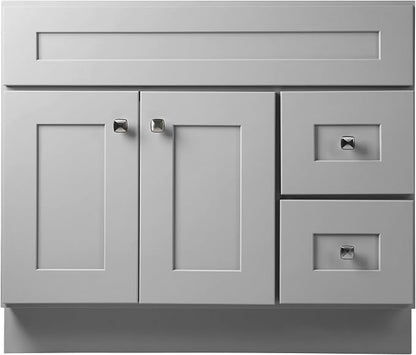 Design House Brookings Bathroom Vanity, 36", Gray | Adjustable Hinges, Freestanding, Contemporary/Modern, Wood, Bath, 587097