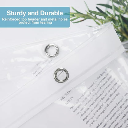 EurCross Narrow Wide 54 by 78 inch Long Shower Curtain Liner with 5 Magnets | 135 g/m² Heavy Duty PEVA, PVC-free, See through and Soft Flexibility Clear Curtain Liner for Shower Stall