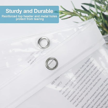 EurCross Small Extra Long Clear Shower Curtain Liner 60 inch Wide by 84 inches Length with 5 Magnet Weights,9G Premium PEVA See Through Small Plastic Shower Curtain 60x84