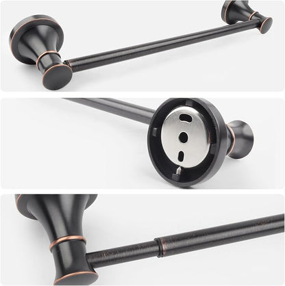 Adjustable Bronze 15 to 26Inch Bath Towel Bar Rack for Bathroom Towel Holder, Wall Mounted Rod Hanger Bathroom Hardware Accessories Hotel Style, Stainless Steel, Oil Rubbed Bronze