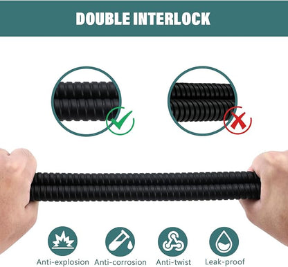 Shower Hose Extra Long Shower Hose-Replacement-PVC Encapsulated Stainless Steel Core,Rust-Resistant &No Teflon Tape Needed,Flexible&Kink-Resistant for Handheld Shower Heads Pets,RV Black 118"