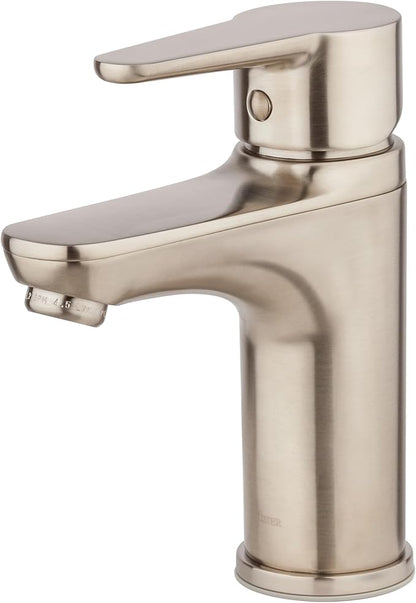 Pfister Pfirst Modern Bathroom Sink Faucet, Single Handle, Single-Hole, Brushed Nickel Finish, LG142060K