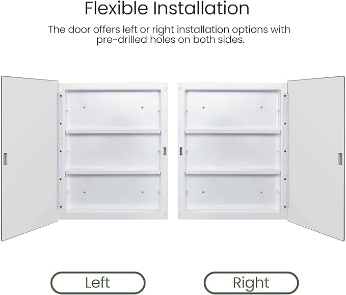 Bathroom Medicine Cabinet with Beveled Mirror, Medicine Cabinet with Storage Function, Hanging Storage Cabinet, Adjustable Shelves, White (16 x 22 inch)