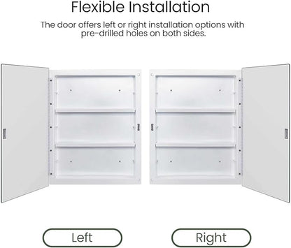 Bathroom Medicine Cabinet with Beveled Mirror, Medicine Cabinet with Storage Function, Hanging Storage Cabinet, Adjustable Shelves, White (16 x 22 inch)