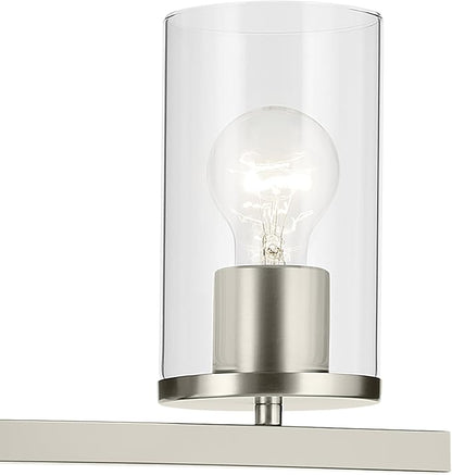 Kichler Crosby 31.25" 4-Light Vanity Light with Clear Glass in Brushed Nickel, for Bathroom, (31.25 x 8.75), 45498NICLR