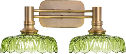 Vintage Green Vanity Lights 2-Light Bathroom Lighting Wall Sconces Over Mirror Picture Wall Light for Bedroom Hallway