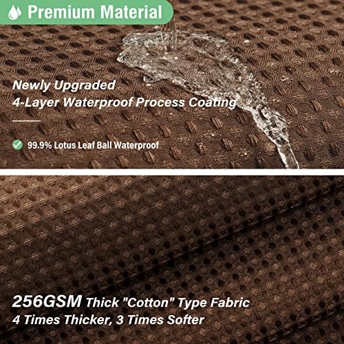 Dynamene Extra Wide Waffle Shower Curtain 256 GSM Fabric 180x72 Brown