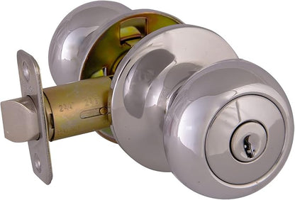Design House 779025 Cambridge Keyed Entry Door Knob Polished Chrome