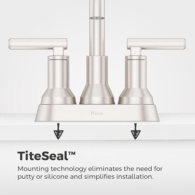 Pfister Capistrano Bathroom Sink Faucet, 4-Inch Centerset, 2-Handle, 3-Hole, NSF Certified, Spot Defense Brushed Nickel Finish, LF048CSOGS | (Pack of 3)