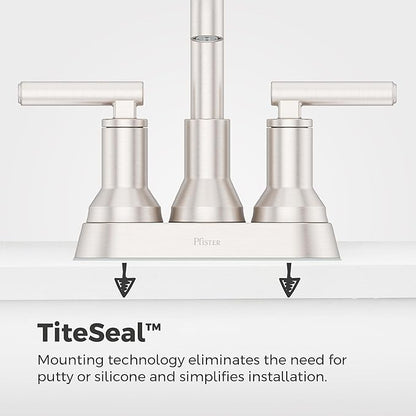 Pfister Capistrano Bathroom Sink Faucet, 4-Inch Centerset, 2-Handle, 3-Hole, NSF Certified, Spot Defense Brushed Nickel Finish, LF048CSOGS | (Pack of 3)