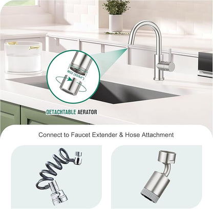 CREA Bar Sink Faucet, Bathroom Kitchen Faucet Brushed Nickel Pre Wet Small Mini Kitchen Bath Utility Marine Faucet Single Hole Stainless Steel Farmhouse Vanity Lavatory Faucets Outdoor