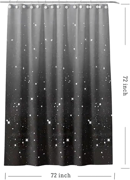 Black Shower Curtain Liner, 4G PEVA Shower Liner, Plastic Peva Waterproof Shower Curtains, 72x72 inch with Grommet Holes 3 Magnetic Weights