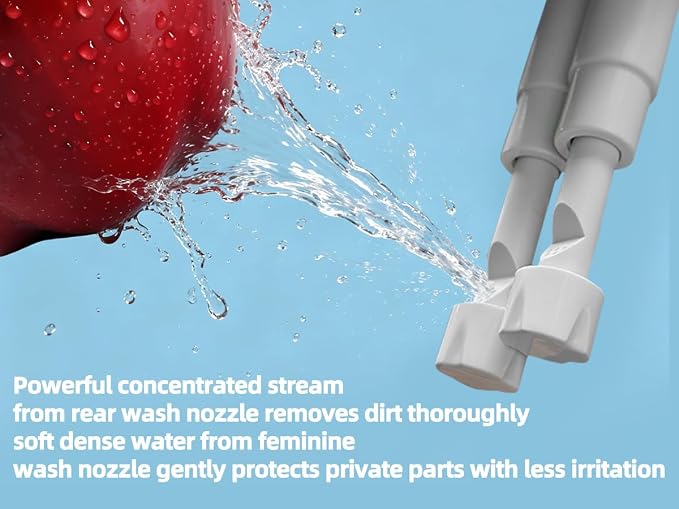 Ultra-Thin Slim Bidet - Non-Electric Cold Water Bidet Attachment | 0.19" Slim Non-Electric Bidet | Adjust Water Pressure | Female & Rear Care | Self-Cleaning Retractable Dual Nozzles
