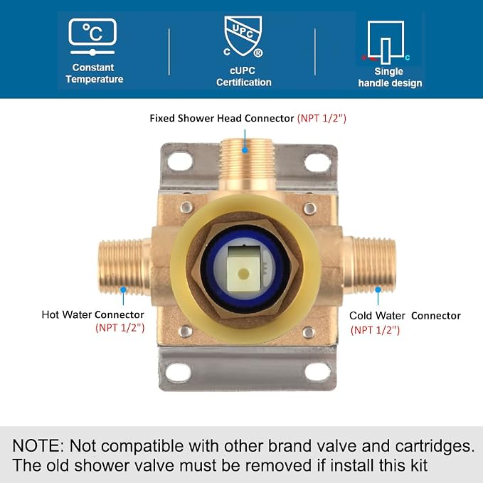 Ceiling Mount Shower Faucet Set Brushed Gold Bathroom Rainfall 10 Inch Shower Head System Single Handle Shower Trim Kit with Valve