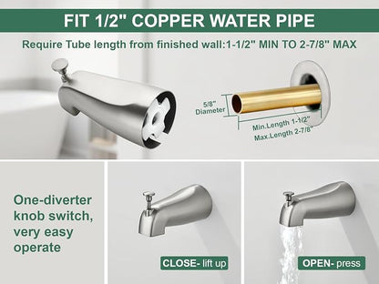 L829-2 Brushed Nickel Shower Faucet Set - Complete Dual Shower Head & Handheld Combo, Tub Spout & Trim Kit