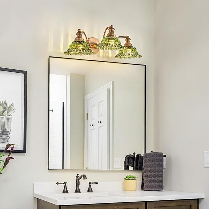 Vintage Green 3 Light Vanity Light Bathroom Light