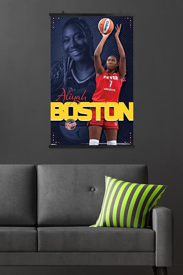 Trends International WNBA Indiana Fever - Aliyah Boston 25 Wall Poster, 34L x 22.4W, Premium Poster & Clip Bundle