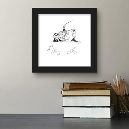 Trends International Gallery Pops Disney Tim Burton's The Nightmare Before Christmas - Bathtub Wall Art Wall Poster, 12" x 12", Black Framed Version